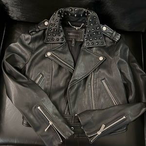 BCBG motor leather